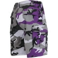 thumbnail image 2 of Two Tone Camo Cargo Shorts Military Fatigues Army Tactical BDU 6-Pocket - Purple/Gray Camo / Medium, 2 of 3