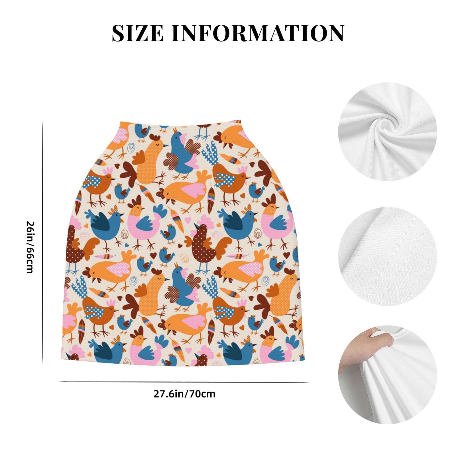 Fotbe Cute Chickens Pattern Car Seat Covers for Babies, Nursing Breastfeeding Cover Infant Carseat Canopy, Soft Stretchy Carrier Cover