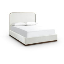 Meridian Furniture Rava Cream Velvet Upholstered Queen Bed