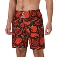 thumbnail image 2 of Uemuo Tomatoes And Chili Pattern Mens Swim Trunks Quick Dry Board Shorts with Mesh Lining, Stretch Beach Shorts Quick Dry No-Chafing Board Shorts-Small, 2 of 9