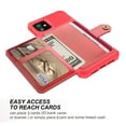 thumbnail image 3 of Feishell for iPhone 12 Case, iPhone 12 Pro Case Wallet, ID&Credit Card Holder Slots Pockets Wallet Back Cover Stand Flip Folio Leather Magnetic Absorption Cover For iPhone 12/12 Pro 6.1", red, 3 of 7