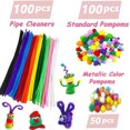 thumbnail image 3 of DIY Craft Kit for Kids - 1400-Piece Art & Craft Supplies Set with Pom-Poms, Pipe Cleaners, Wooden Sticks, Feathers, Googly Eyes, Beads, Scissors & More - Spark Creativity with Animal, Bracelet &, 3 of 6