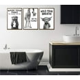 thumbnail image 4 of Black White Bathroom Animal Wall Art Funny otter giraffe Highland Painting Picture Wall Decor Vintage Bathroom Animal Poster Print Artwork for Toilet Restroom Washroom Home Decoration, 4 of 6
