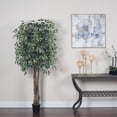 thumbnail image 6 of Vickerman 6' Artificial Variegated Ficus Executive, Black Plastic Pot, 6 of 7