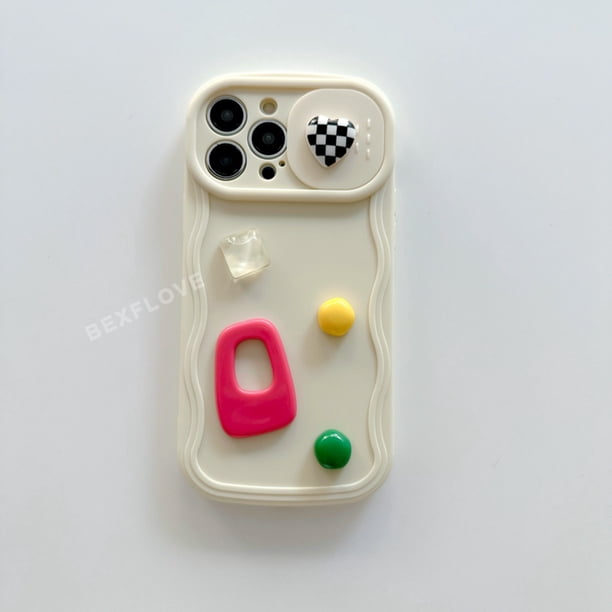 Funda De Teléfono De Onda Preciosa De Corazón 3D Para IPhone 11 12 13 14 Pro Max 14Plus 14Pro 13Pro 12Pro 12Promax 13Promax Silicona Lindo Protector De Cámara Extraíble Cubierta Trasera Suave