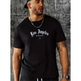 thumbnail image 1 of Los Angeles Letter Print Tee Shirt, Tees For Men, Casual Short Sleeve T-shirt For Summer, 1 of 5