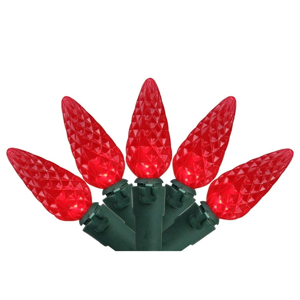 Set of 70 Red LED C6 Christmas Lights