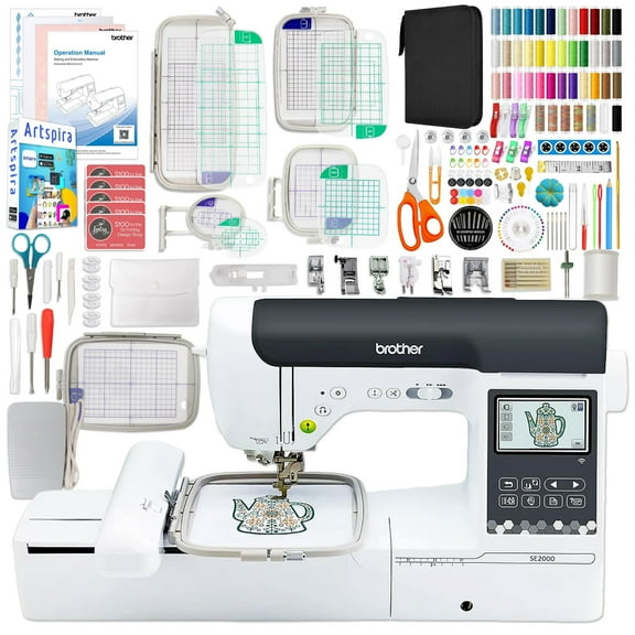 Brother SE2000 Embroidery & Sewing Machine with Deluxe Hoop Bundle