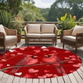 thumbnail image 4 of Round Rugs 7Ft, Valentine's Cardinal Round Area Rug Washable Indoor Throw Carpet, Red Love Heart Birds Country Wooden Large Non Slip Circle Rug for Dining Room Playroom Home Decor Aesthetic, 4 of 8