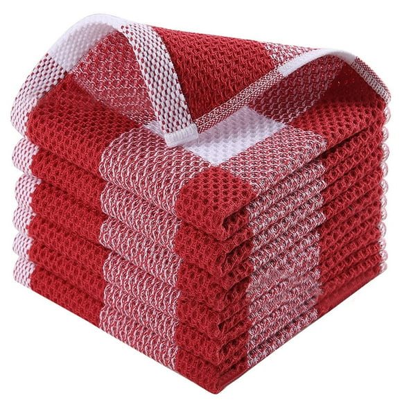 Lynbm Soft Bath Towels Thicken Kitchen Towels | Absorbent Tea Towels, Square Dishcloth, Waffle Texture, 6 Pack, 1 Set Towels Deals