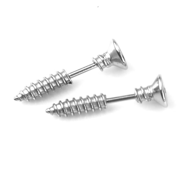 Men' Stainless Screw Plug Earring Ear Studs