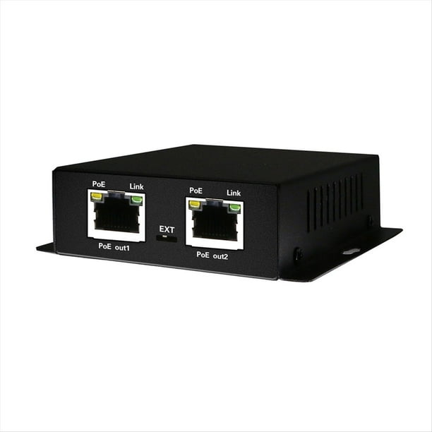Extensor POE IEEE 802.3af/At, 1 Entrada, 2 Salidas, 2 Puertos, Extensor e Inyector POE, VLAN 10/100/1000 Mbps, Máx. 250 M, 30 W