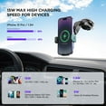 thumbnail image 3 of Wireless Car Charger,【7 Colored LED Backlit】NEI 15W Auto Clamping Phone Mount Holder fit for iPhone 15 14 13 12 Mini Pro Max 11 XR XS X, Samsung Galaxy S23 Ultra S22 S21+ S10+ Note 20, etc - Green, 3 of 18