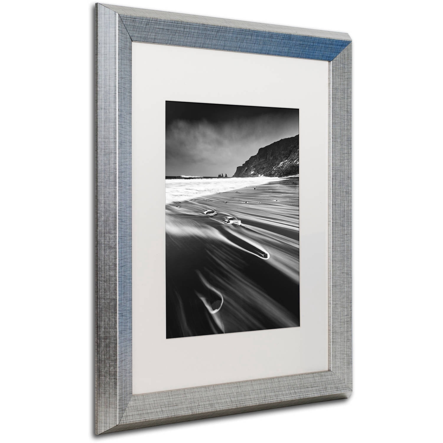 Trademark Fine Art "Veins of the Sea" Canvas Art by Mathieu Rivrin, White Matte, Silver Frame