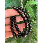 Black Tourmaline Crystal Bead Bracelet 8mm, Wholesale Genuine Black Tourmaline Stretch Gemstone Bracelet, Gift for Men & Women (2)