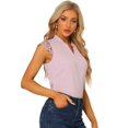thumbnail image 1 of Blusa Básica Sin Mangas Con Cuello En V Para Oficina De Trabajo Para Mujer Rosa M, 1 of 5