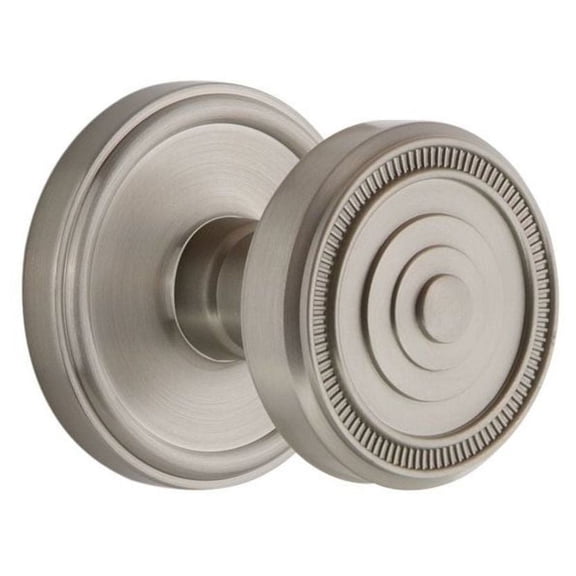 Grandeur Geosol_Psg_238 Georgetown Solid Brass Rose Passage Knob Set - Nickel