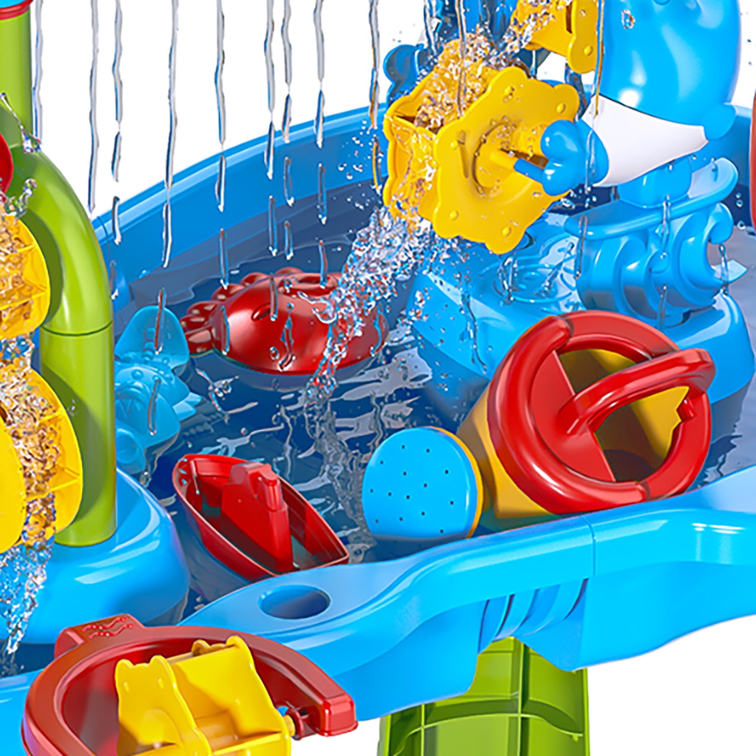 Trimate: Sensory Sand & Water Table - 3-Tier, Green & Blue, 32x25" Splash & Activity Center, Dig-Pour-Scoop Toy Accessories, In-Outdoor Play, Kids 3+
