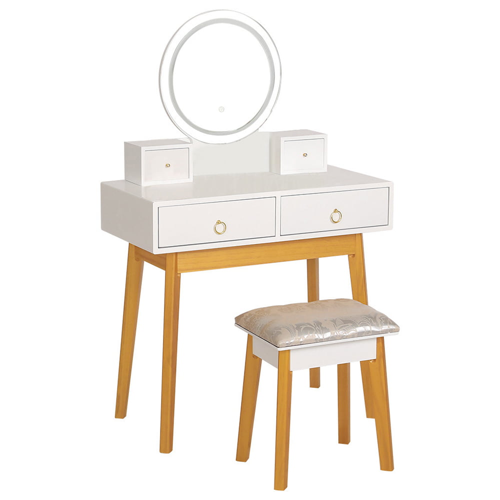 Borniu Small Vanity Table Set With, Vanity Set With Lighted Mirror Under 100