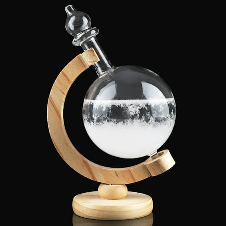 

TOPINCN Forecaster Barometer Glass Creative Globe-Shaped Glass Bottle Desktop Weather Station Weather Predictor Desktop Weather Station