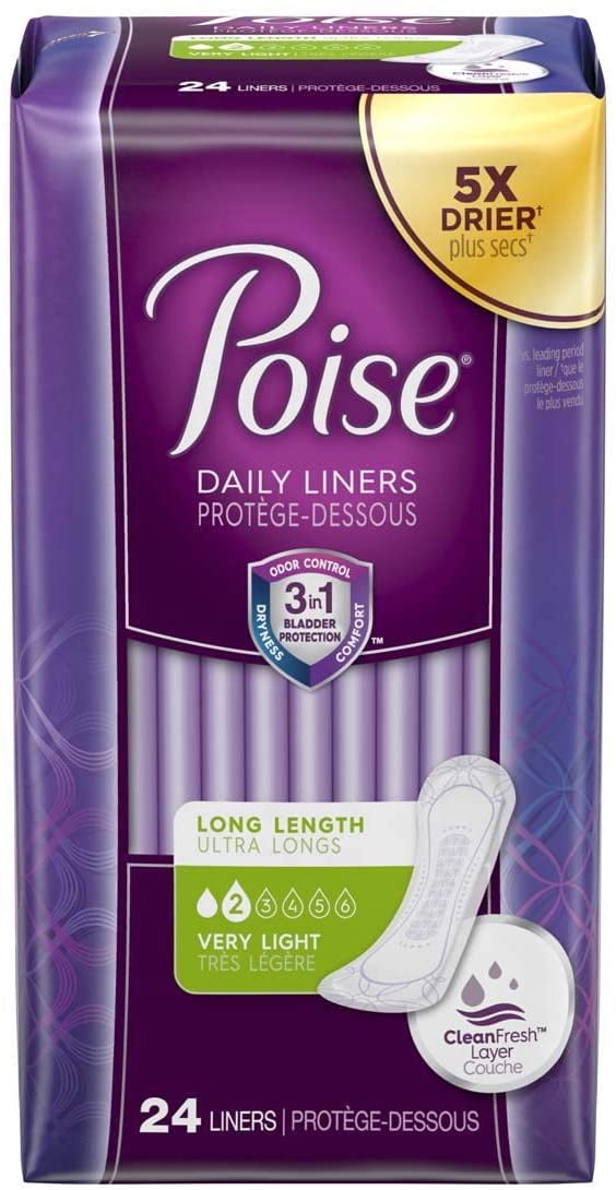 Poise Pantiliners Very Light 8-1/2' Long
