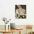 thumbnail image 3 of JEUXUS White Tulips Canvas Wall Art Rose - Floral Woman And White Tulips Painting - Nature Simple Pictures Artwork - for Living Room Bedroom Room Home Office Decor, 3 of 5