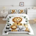 thumbnail image 2 of Manfei Wildlife Lions Bedding Comforter Set,Jungle Zebra Lions Twin Comforter Sets,Kawaii Elephant Giraffe Bedding Set For Men Women,Super Cozy Room Decor Reversible,2pcs, 2 of 8