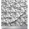 thumbnail image 1 of Soimoi Georgette Viscose Fabric Butterfly & Peony Floral Printed Fabric 1 Yard 42 Inch Wide, 1 of 1