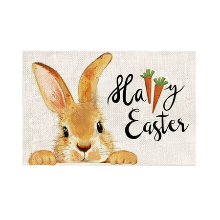 

Easter Bunny Egg Carrot Placemat The Festive Atmosphere Decorated With Flax Table Mat