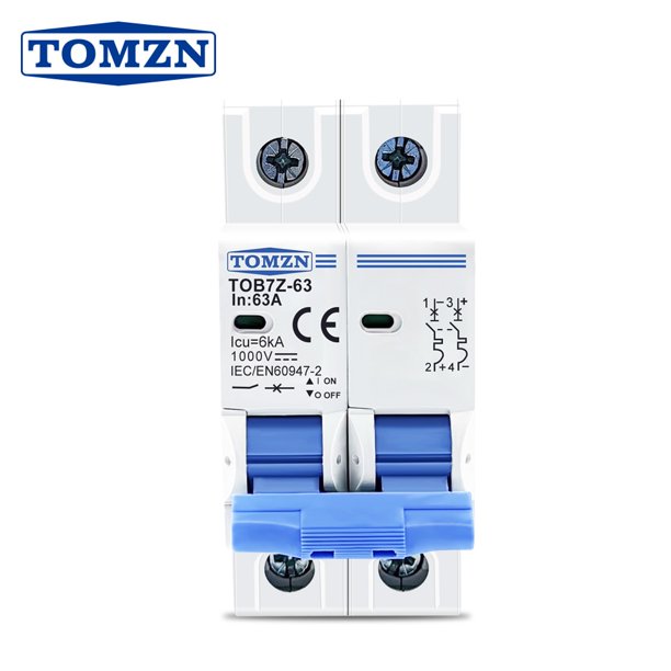 2P DC 1000V Mini disyuntor solar 3A 6A 10A 16A 20A 25A 32A 40A 50A 63A DC MCB para sistema fotovoltaico Tan Jianjun unisex