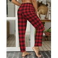 thumbnail image 4 of Ekouaer Women Pajama Pants Comfy Pj Bottom with Pockets Stretch Plaid Sleepwear, 4 of 7