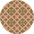 thumbnail image 1 of Ahgly Company Indoor Round Patterned Mustard Yellow Area Rugs, 7' Round, 1 of 6