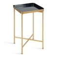 thumbnail image 1 of Kate and Laurel Celia Table d'Appoint Carrée Moderne, 14 x 14 x 26, Bleu Marine et Or, Table Pliante en Métal pour Rangement et Exposition, 1 of 1