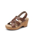 thumbnail image 1 of Sandalias de Cuña DREAM PAIRS DWUMWS2511 Marrón con Tacón de Corcho de 7.5 cm, 1 of 8