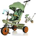 thumbnail image 1 of Triciclo para Ni&ntilde;os 8 En 1, Asiento Giratorio 360&deg;, Apto para Ni&ntilde;os de 6 Meses a 6 A&ntilde;os, Equipado con Capota Ajustable y Asa de Empuje, Cintur&oacute;n de, 1 of 9