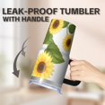 thumbnail image 5 of Sunflower 20oz Stainless Steel Tumbler with Handle and Straw – Insulated Travel Cup with Sliding Lid, 360° Full Wrap Printed Mug for Home, Outdoor & Sports Use, Foral, 5 of 6