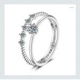 thumbnail image 3 of Anillo de mujer Moissanite sin caída de diamantes completos Anillo de plata esterlina con diamantes Diseño de nicho Anillo de fila Anillo de mujer con viento frío, 3 of 3