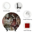 thumbnail image 4 of Wukai Vintage Collage Girl Butterfly Print Decorative Plate for Display,Bone China Decorative Plate, Ceramic Dinner Plate with Stand, Vertical Ceramic Plate-6in, 4 of 6