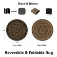 thumbnail image 2 of VUNATE Outdoor Rug 8'x8' Round Patio Rug Waterproof Woven Plastic Indoor Outdoor Mat for Picnic RV Porch Camping Reversible Lightweight Boho Outside Rug Black Brown, 2 of 7