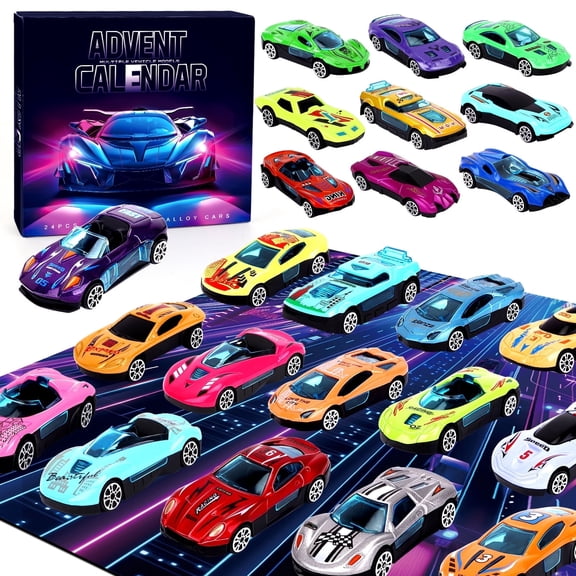 Sumsoltic Advent Calendar Boys, 24 Pack Play Vehicles for Kids, Christmas Countdown Calendar, Ideal Gift for 3 4 5-7 8-12 Boys and Girls