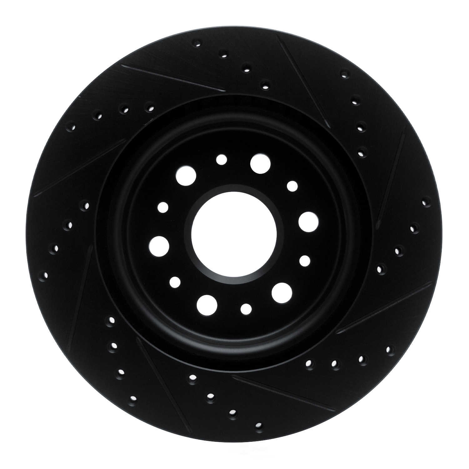 Dynamic Friction Company 633-48000L DFC Brake Rotor - Drilled And Slotted - Black