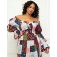 thumbnail image 3 of ELOQUII Elements Women's Plus Size Off The Shoulder Maxi Dress With Cinch, 3 of 5