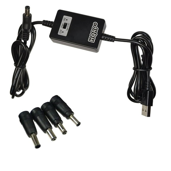 HQRP 5V USB to DC 9V 12V Step-Up Module Converter Cable for Vtech InnoTab, InnoTab-2, Innotab-3 Portable, V.Smile V-Smile Baby Infant Development System Charger AC Adapter