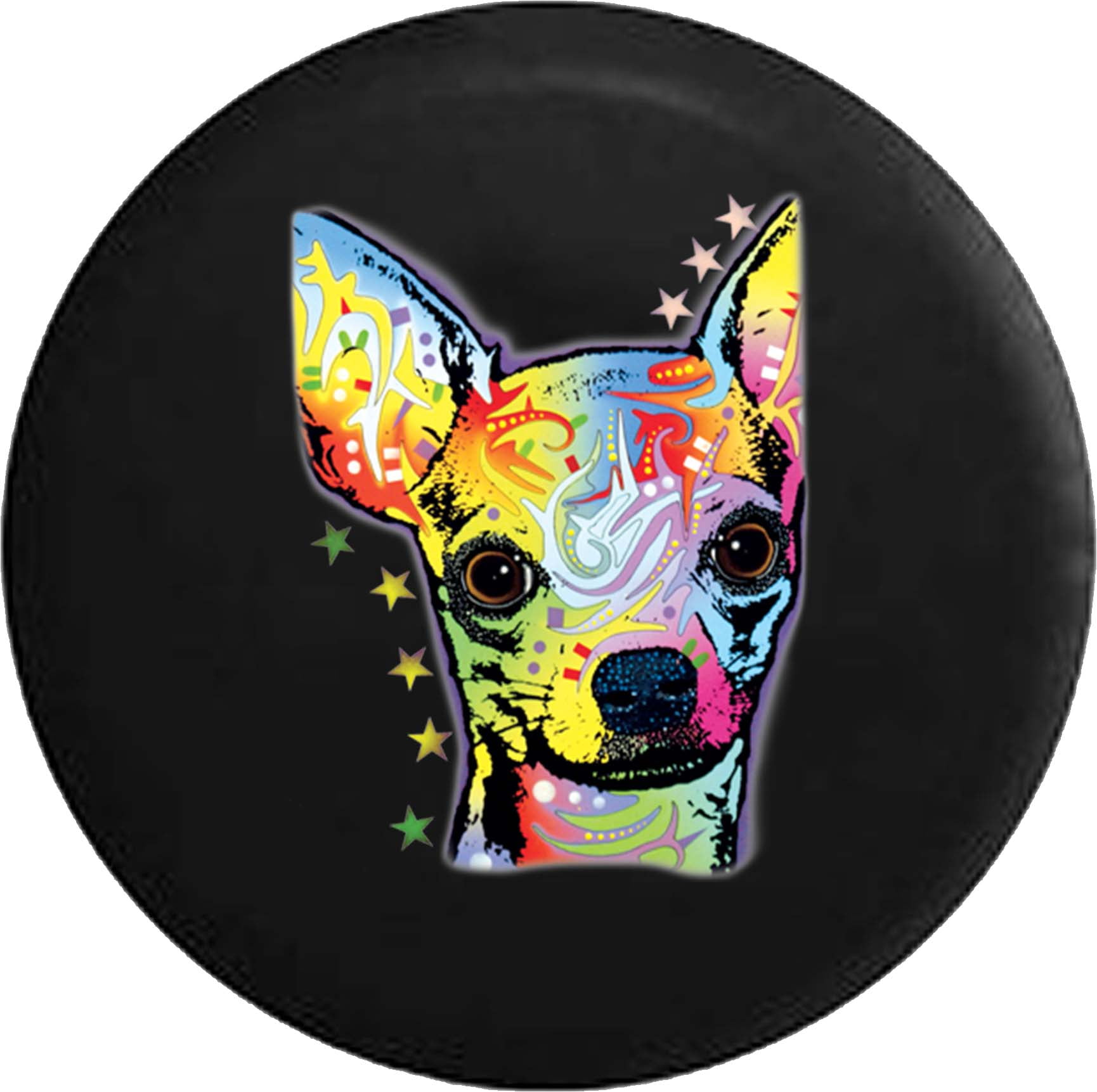Neon Artistic Chihuahua Small Dog Spare Tire Cover fits Jeep RV 30 Inch