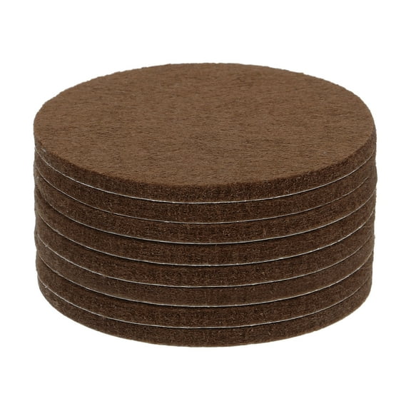 Round Felt Furniture Pads, 8Pack 2" Dia x 0.12" Thick Adhesive Backed Felt Non-slip Anti-scratch Felt Pads Chair Leg Protectors for Protecting Hardwood Floor, Brown