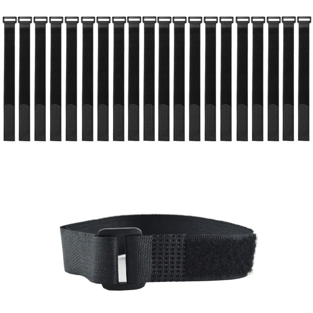 HUAHAITGCH Paquete de 20 bridas y correas para cables de sujeción reutilizables de 8 pulgadas, correas de gancho y bucle multiusos ajustables, bridas para cables de nailon, organizador, correas de ala