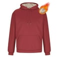 thumbnail image 5 of Lovskoo Mens Winter Hoodies Warm Fleece Sherpa Lined Winter Warm Pullover Hooded Sweatshirt Claret, 5 of 9
