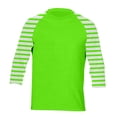 thumbnail image 4 of YMNXA Kids Boys T Shirt 3/4 Sleeve Round Neck Color Block Stripe Print Comfortable Soft Tee Top For Casual Daily Wear,Green,6-7 Years, 4 of 4