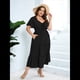 thumbnail image 5 of Vestido Bohemio de Talla Grande para Mujer, Verano 2025, Midi, , Corta, Escote Corazón, Cintura Elástica Negro 4XL, 5 of 9