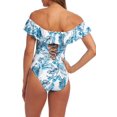 thumbnail image 2 of La Blanca AQUAMARINE Tranq Tropical Off-the-Shoulder One-Piece Swimsuit, US 4, 2 of 2
